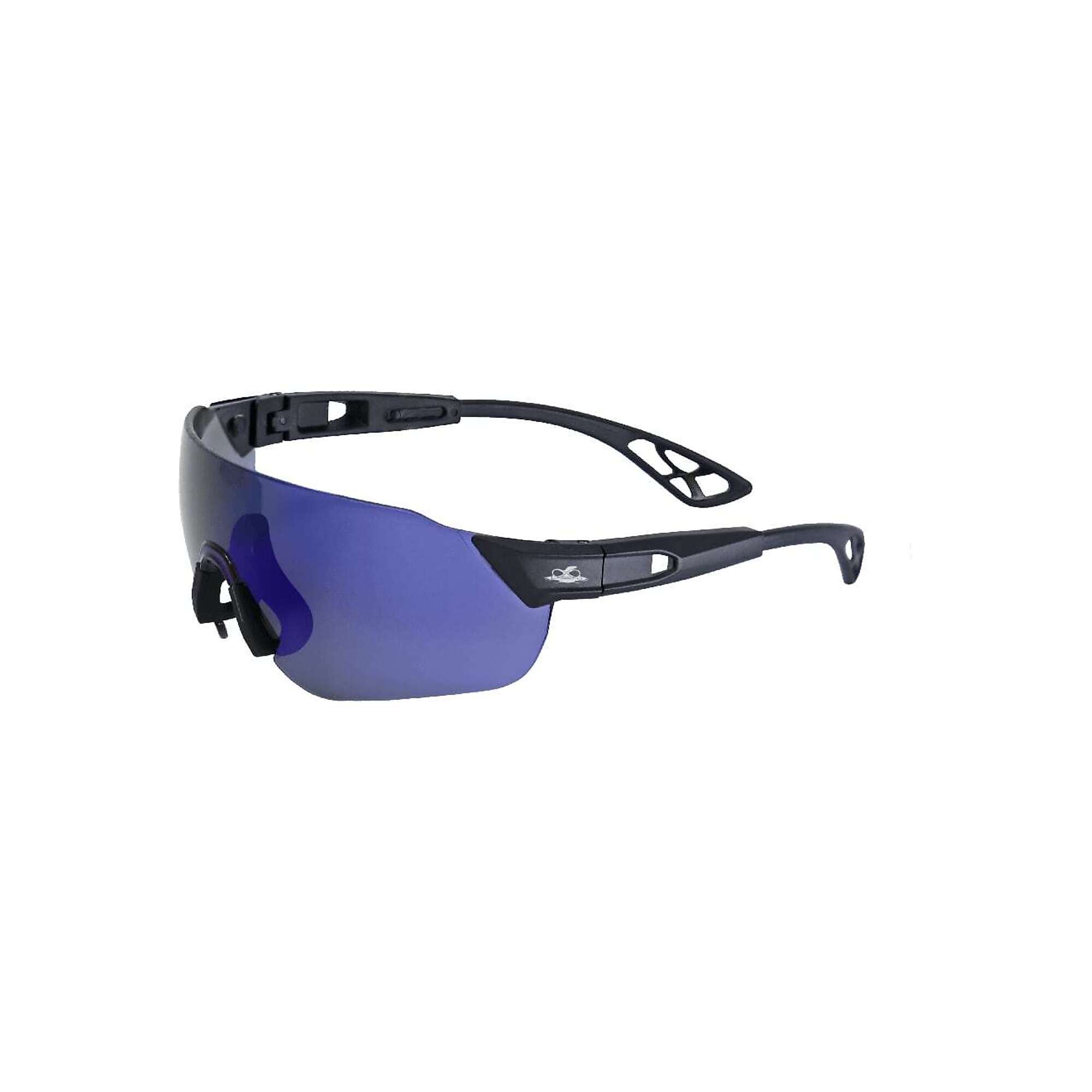 Bullhead Safety Tetra™, Blue Mirror AF Lens, Black Frame Safety Glasses - 12 Pairs, Frame Color Matte Black, Lens Color Blue, ANSI Z87 Compliant, Model# BH869AF